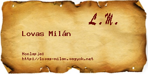 Lovas Milán névjegykártya