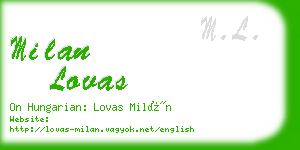 milan lovas business card